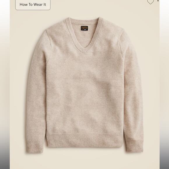 J.Crew Relaxed midweight cashmere V-neck sweater - Picture 3 of 7